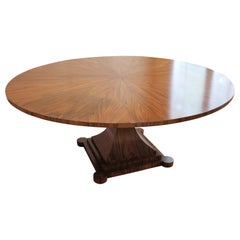 Custom Single Pedestal Walnut Mulholland Soltace Dining Table