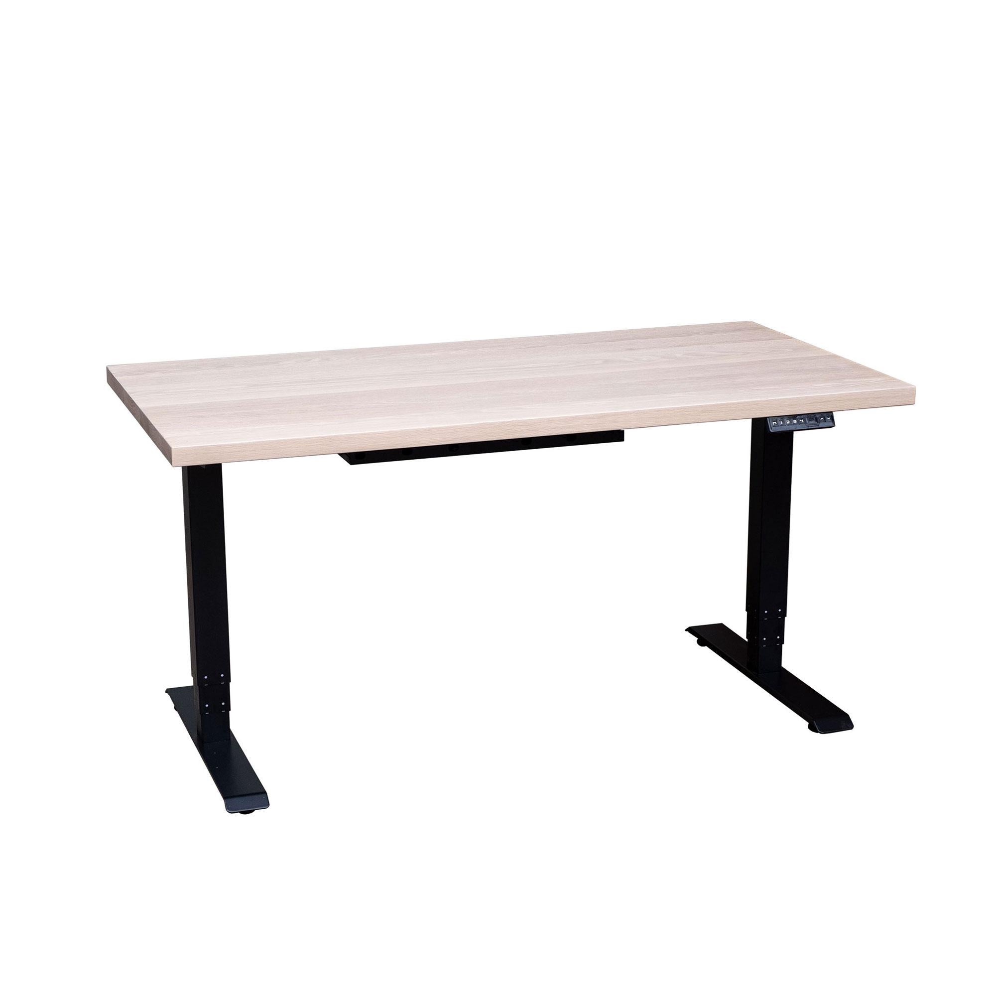 Métal Grand bureau d'appoint personnalisé « essentials Desk » avec plateau en bois massif et base en métal, en vente