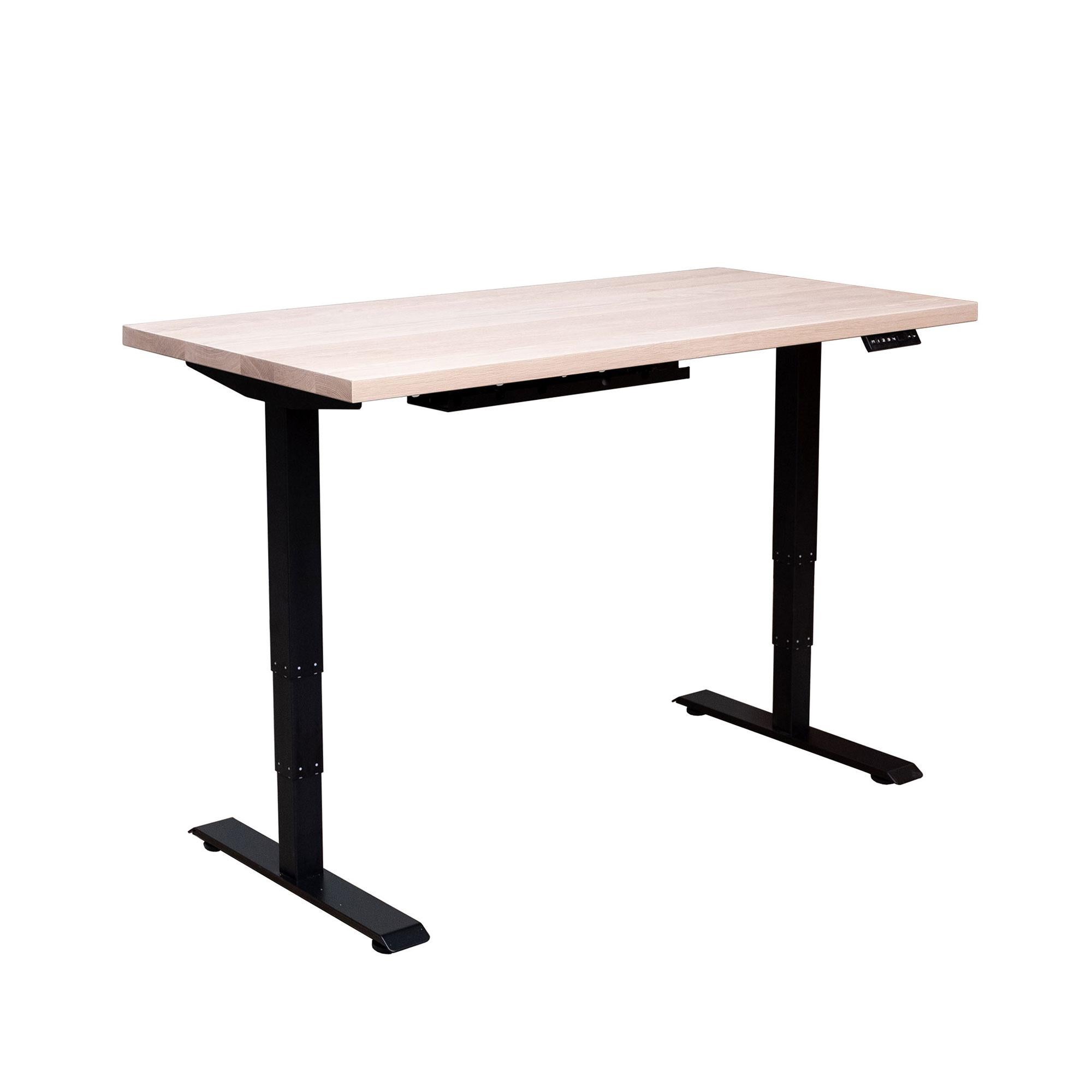 Grand bureau d'appoint personnalisé « essentials Desk » avec plateau en bois massif et base en métal, en vente 1