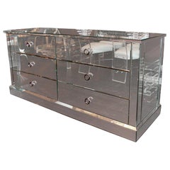 Custom Six-Drawer Mirrored Dresser