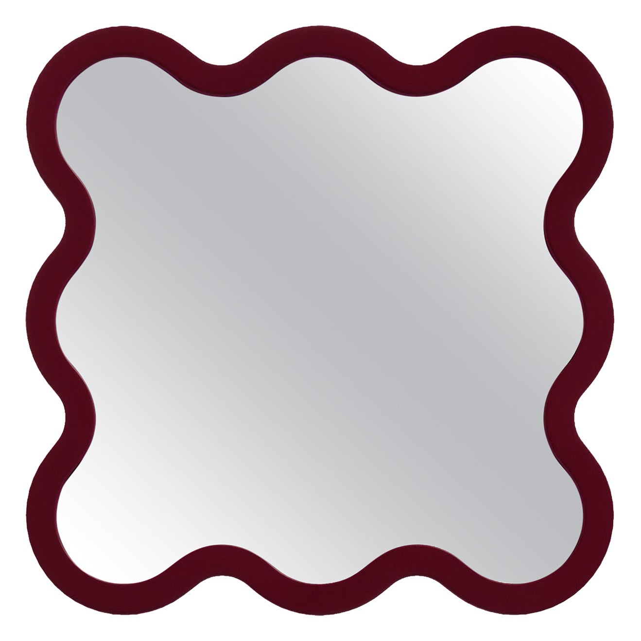 Custom Size 36''x48'' Wall Mirror 'Hvyli' by Oitoproducts, Dark Red Frame