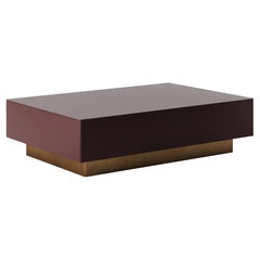 CUSTOM Size Chelmsford Oxidised solid brass and Glass Coffee Table in Oxblood