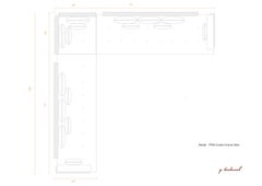 Custom-size Corner Sofa with Brass and Reclaimed Hardwood Frame by P.Tendercool