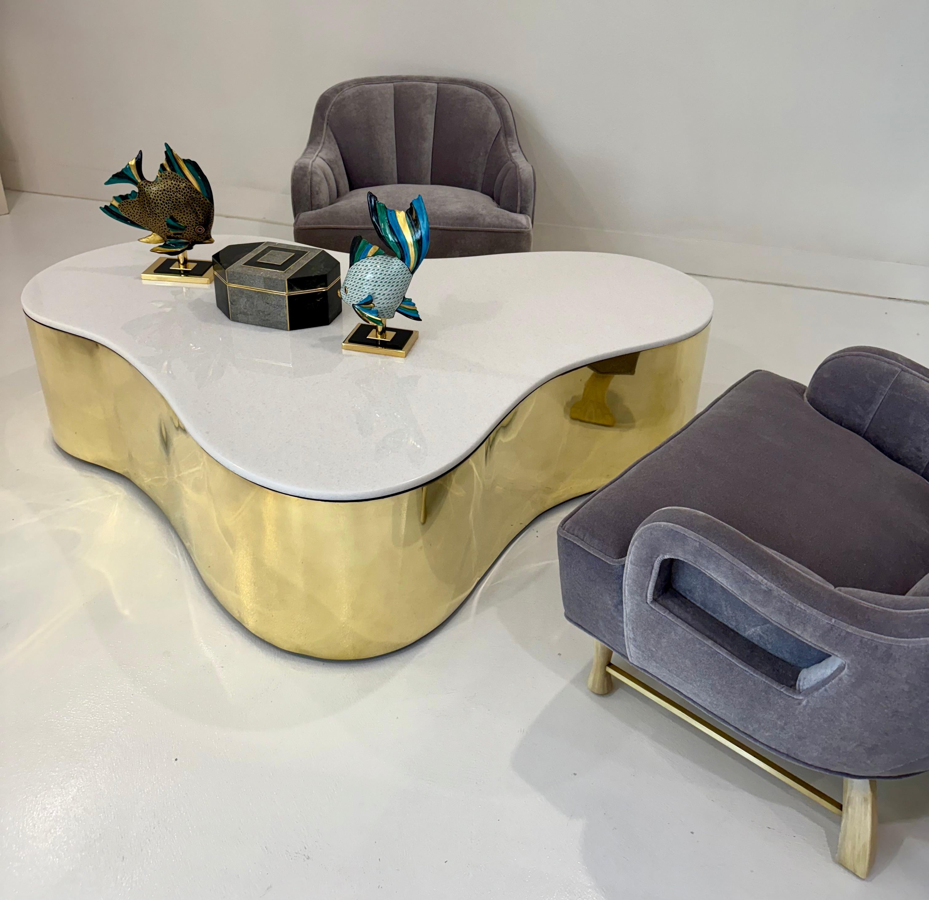Custom Size Karl Springer Free Form Coffee Table im Angebot 3