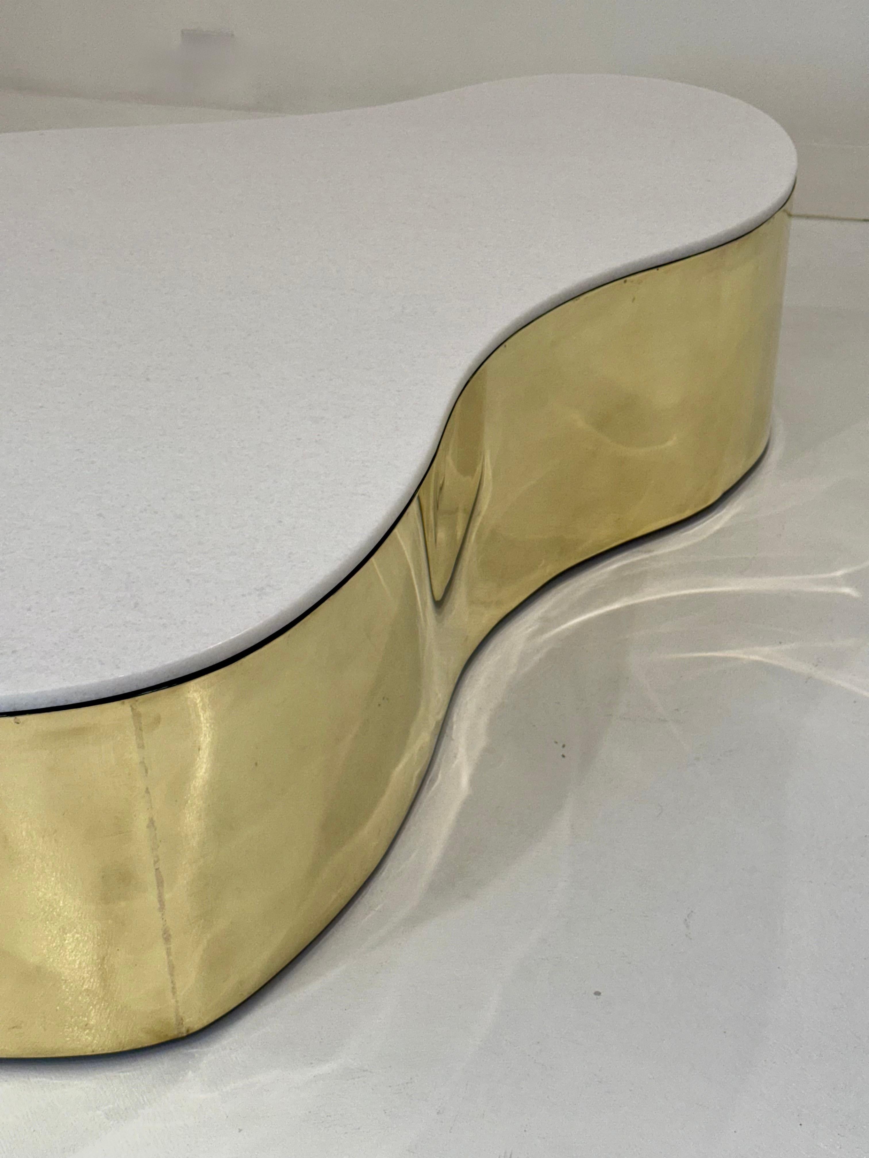 Custom Size Karl Springer Free Form Coffee Table (Messing) im Angebot