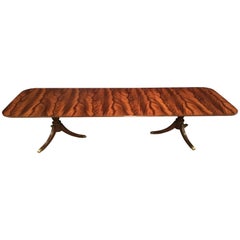 Custom Size Leighton Hall Traditional Mahogany Pedestal Dining Table