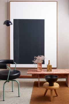 Custom Size Vondel Coffee Table Handcrafted in Honed Red Travertine