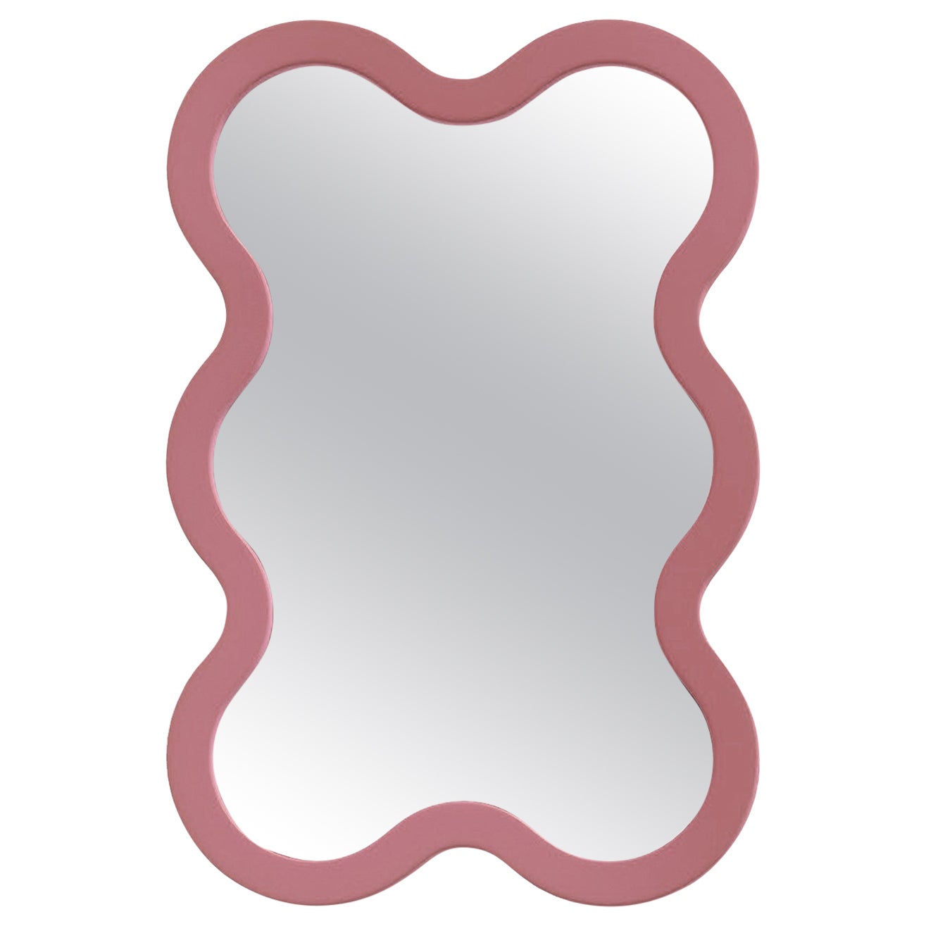 Miroir mural personnalisé Wyli 6 par Oitoproducts, cadre rose 40,35''x20,27'')