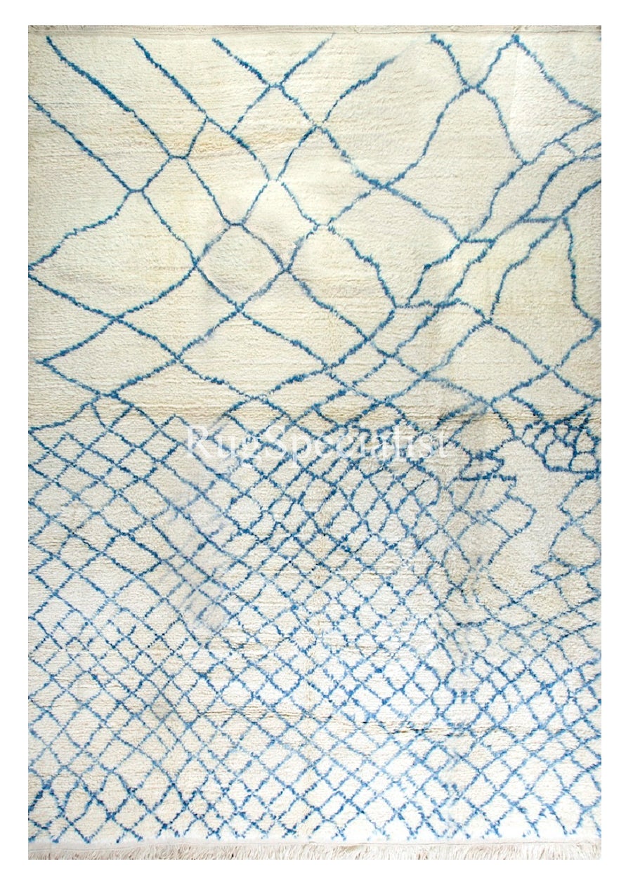 Custom Sizes - New Hand Knotted Moroccan Beni Ourain Berber Tulu Rug, 100% Wool For Sale