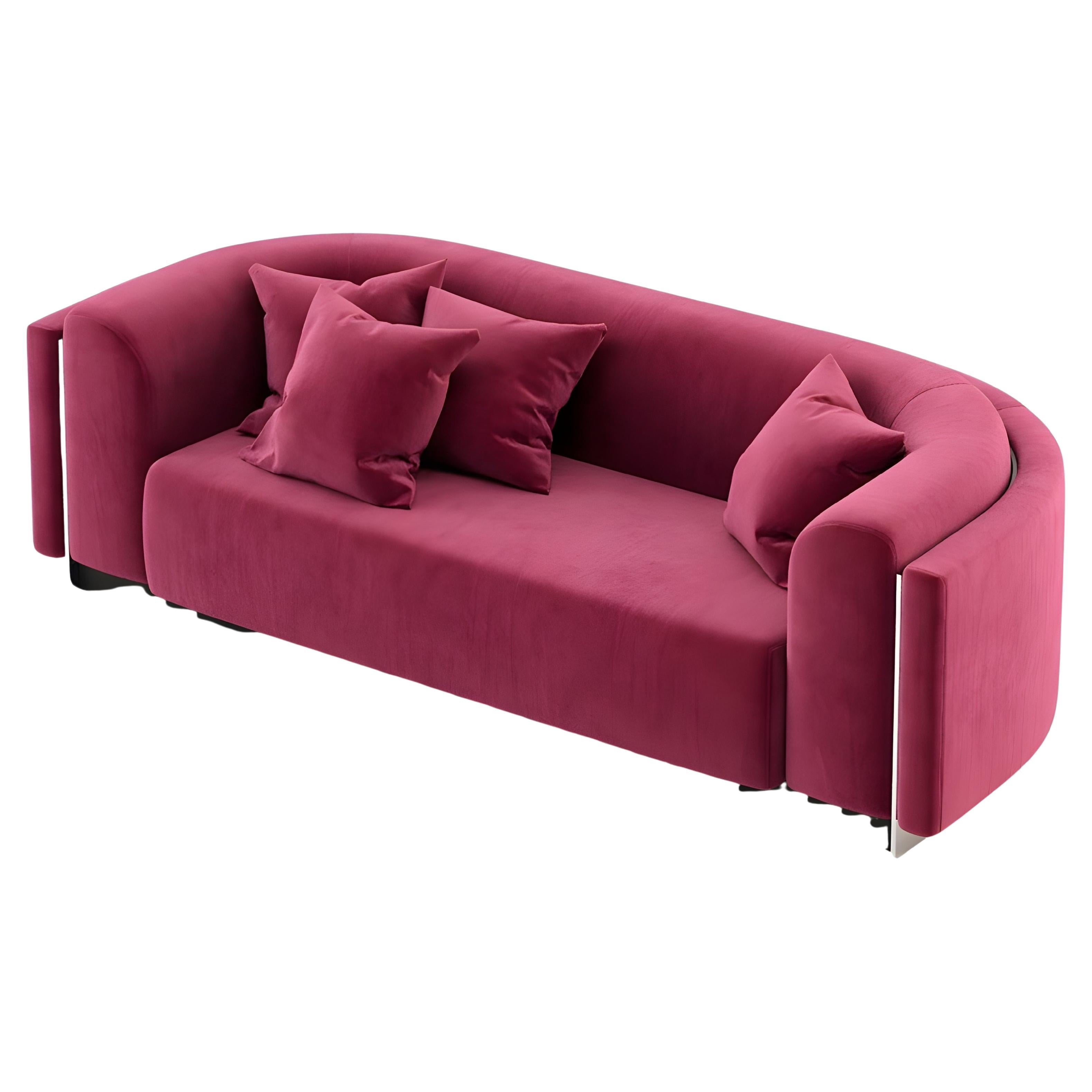 Custom Sofa with Wooden Base & Stainless Steel, Modern Vintage Style