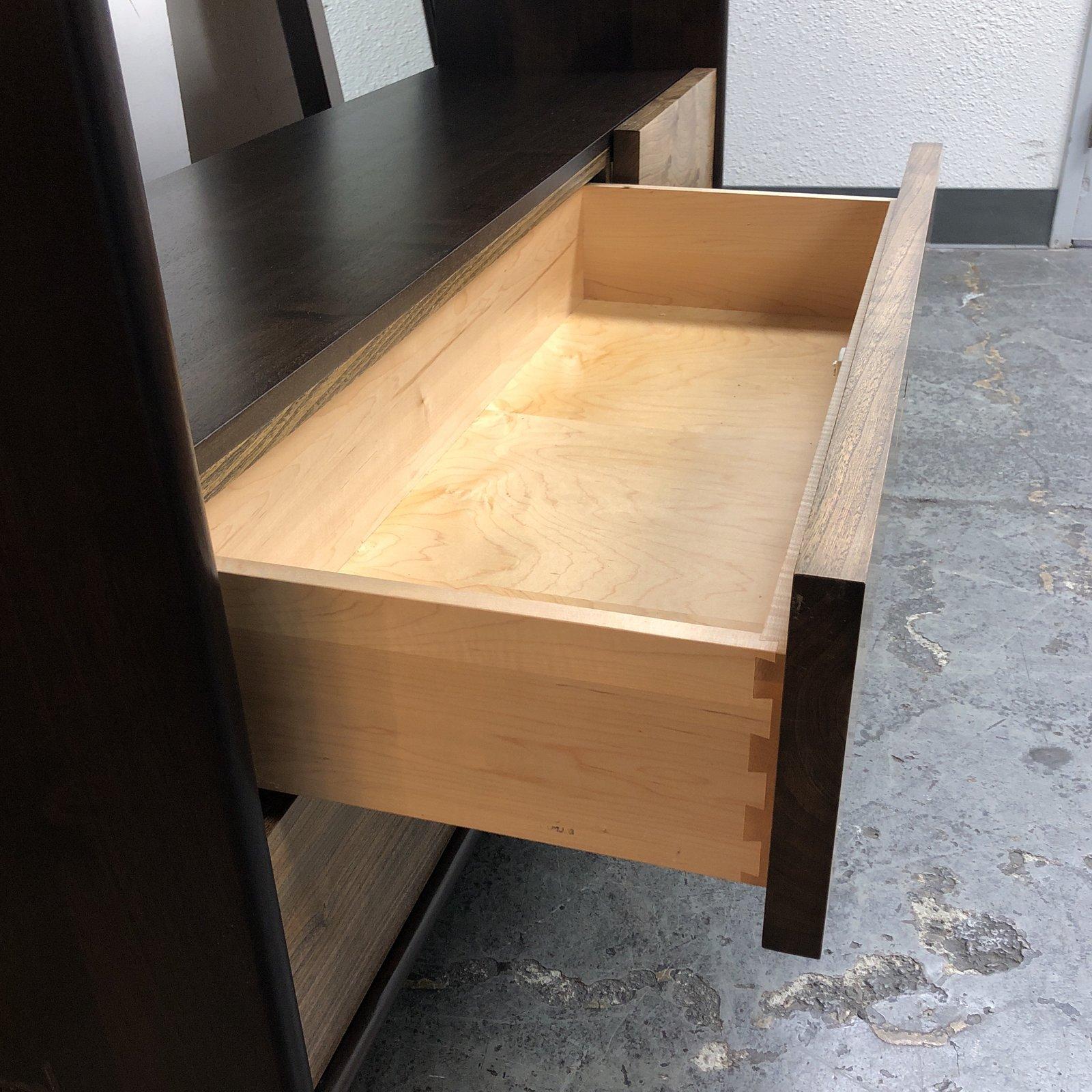 Custom Solid Elm and Walnut Console In Good Condition In San Francisco, CA