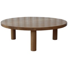 Custom Solid Oak Coffee Table in the Style of Charlotte Perriand