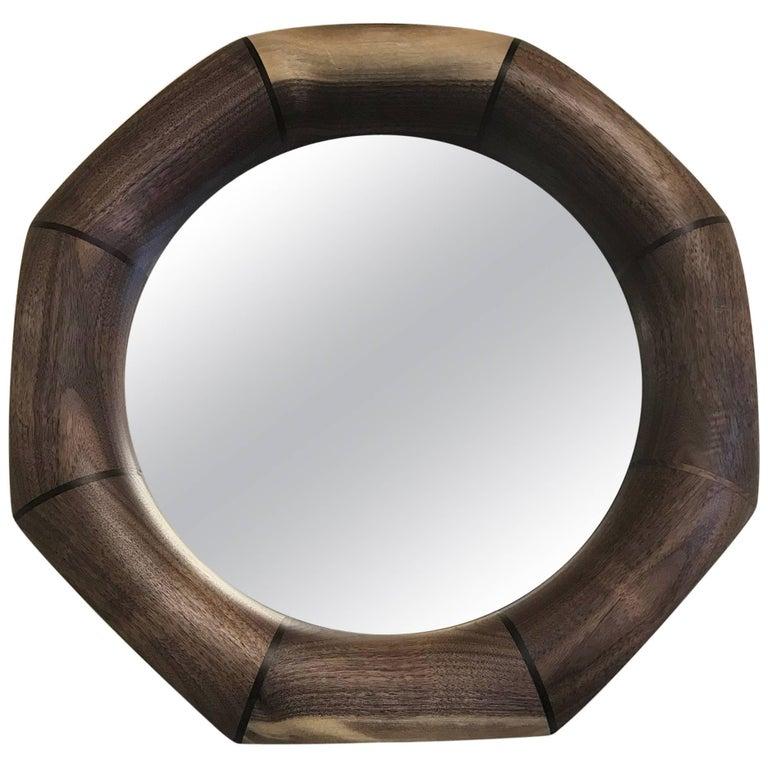 Custom Solid Walnut Mirror In Excellent Condition For Sale In New York, NY