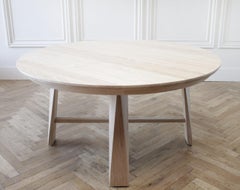 Custom Solid White Oak Round Dining Table