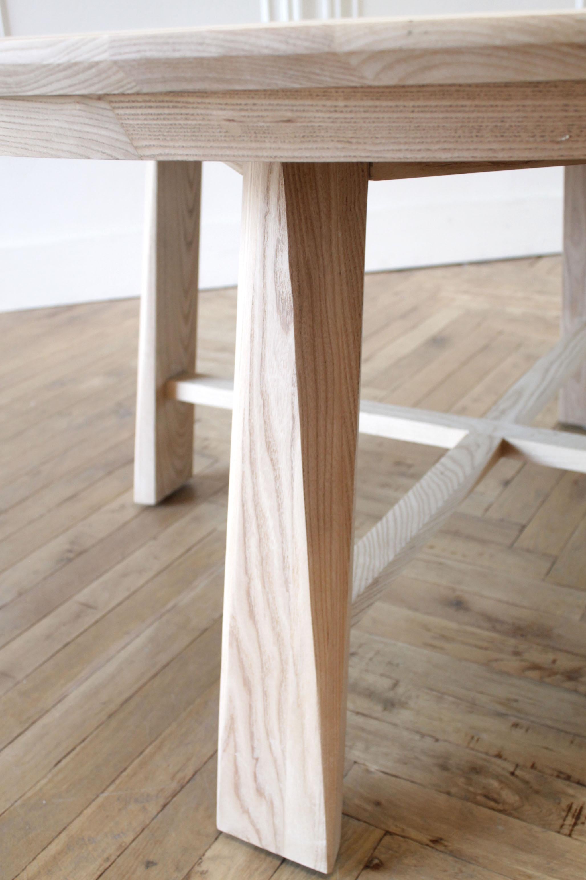 handmade round oak dining table