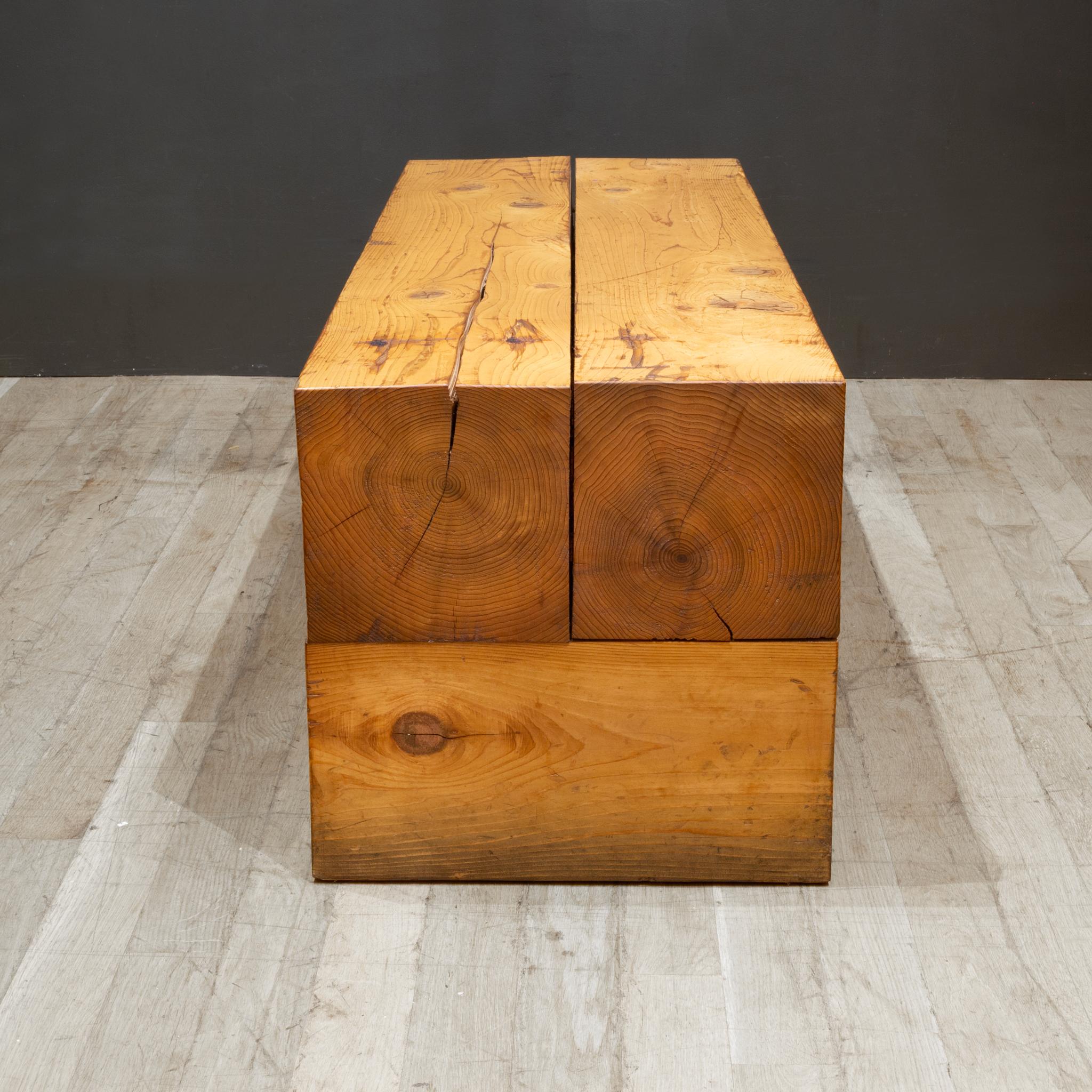 Banco rústico de madera maciza a medida Siglo XXI y contemporáneo en venta