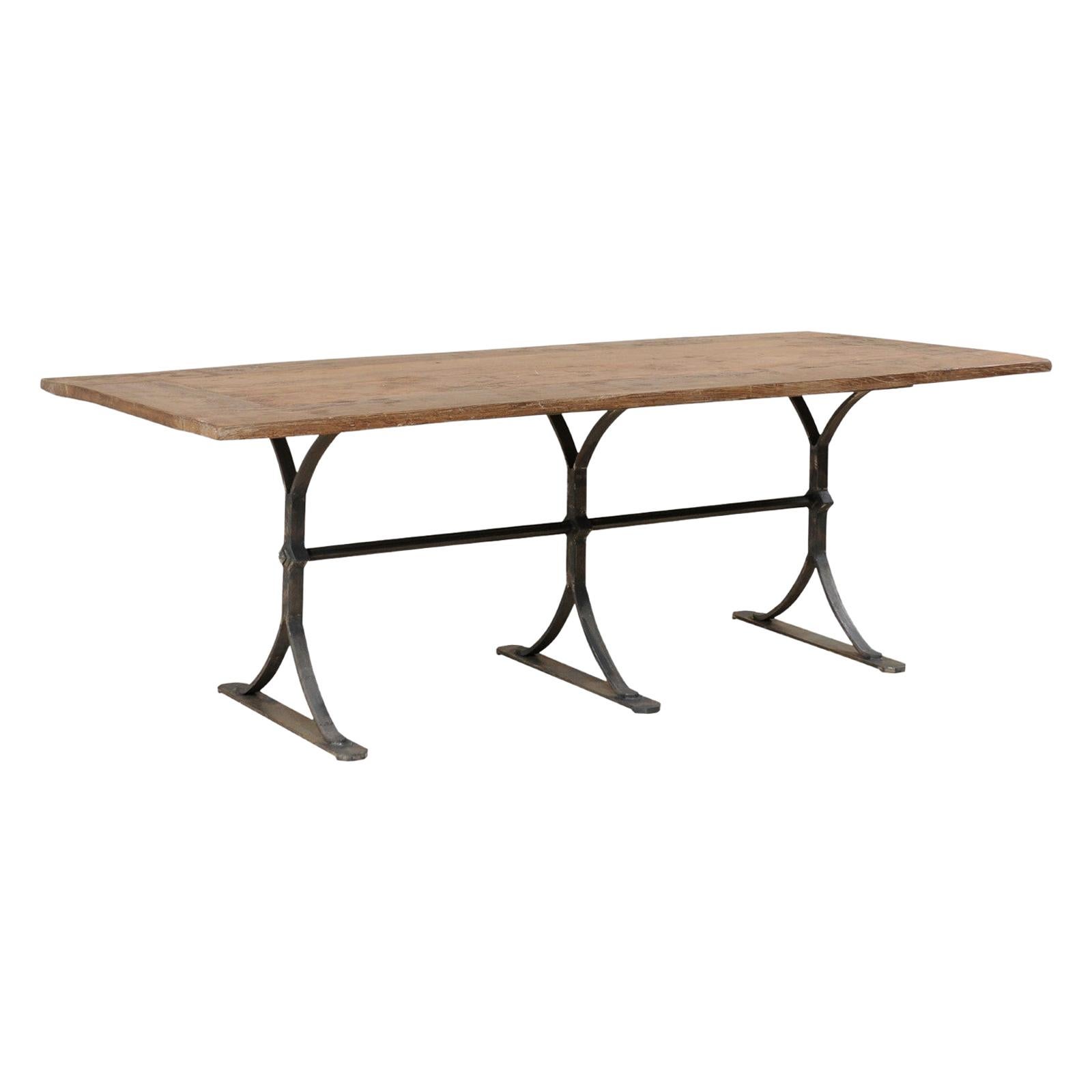 Custom Spanish Reclaimed Wood And Iron Table