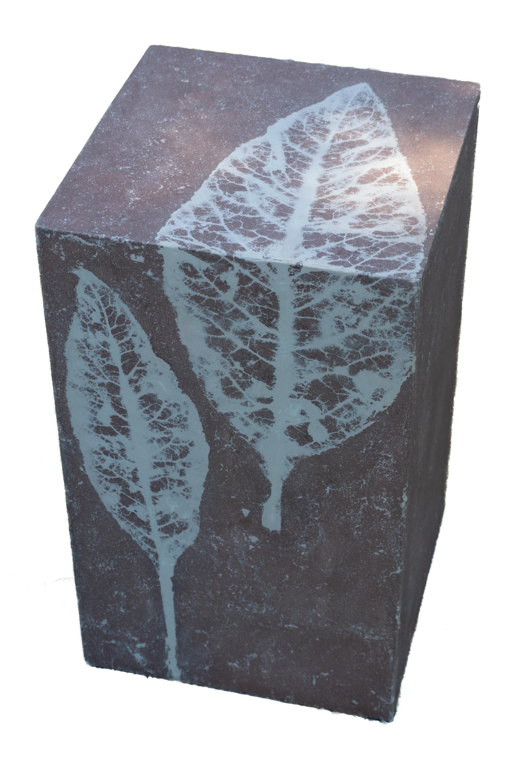 Custom Square End & Side Tables with Leaf Impressions For Sale 1