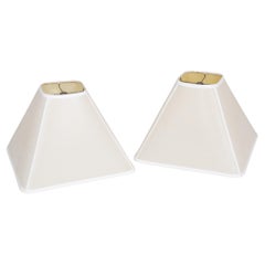 Custom Square Linen Empire Lamp Shades, a Pair