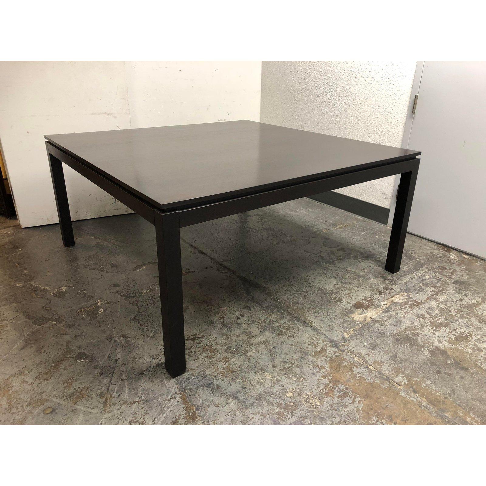 Contemporary Custom Square Oak Dark Finish Dining Table