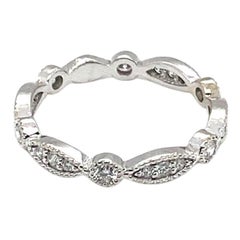 Bracelet empilable personnalisé en or blanc avec diamants