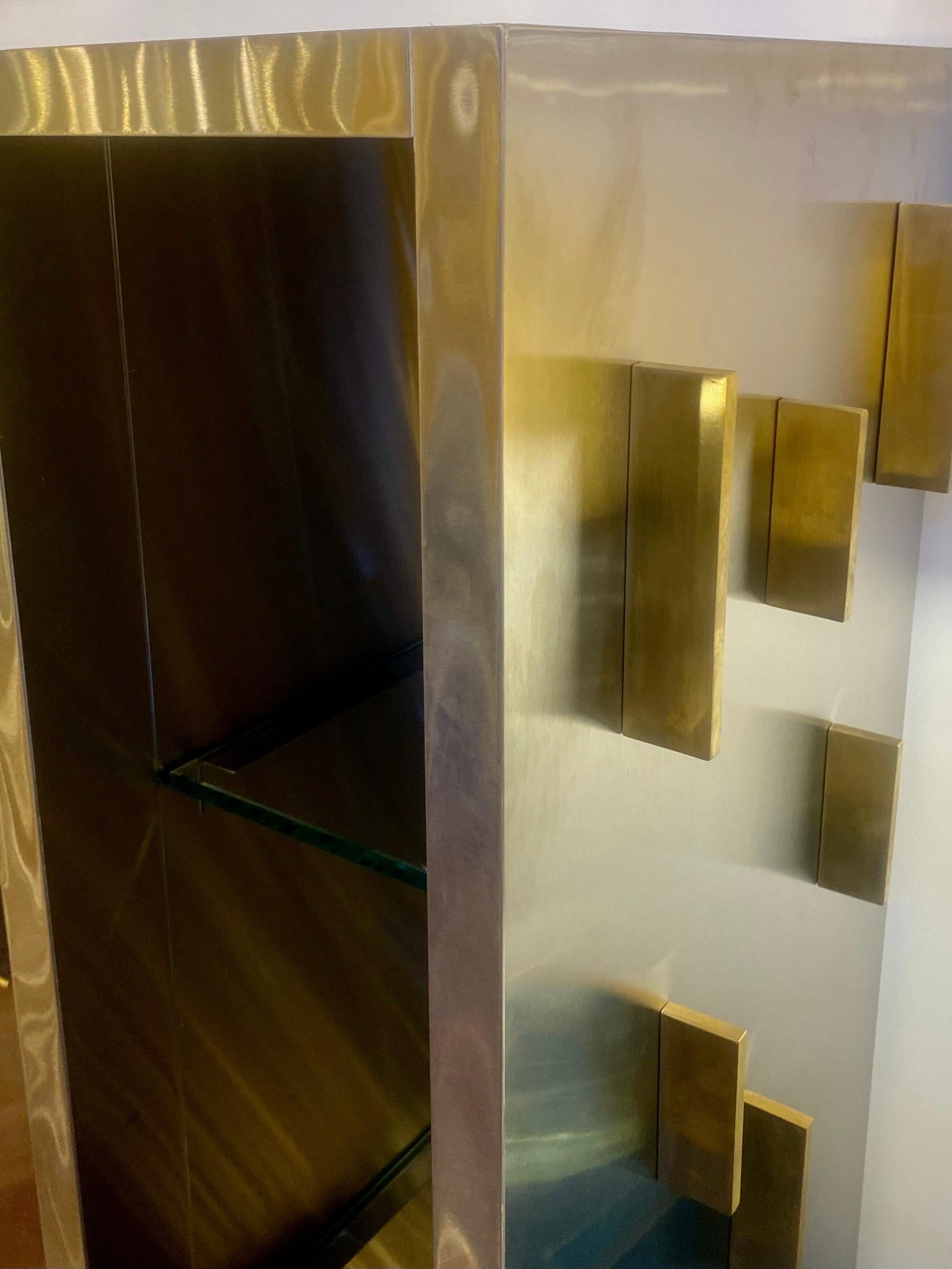 Barra o Armario Seco de Acero Inoxidable, Python y Vidrio Art Decó a Medida en venta 5