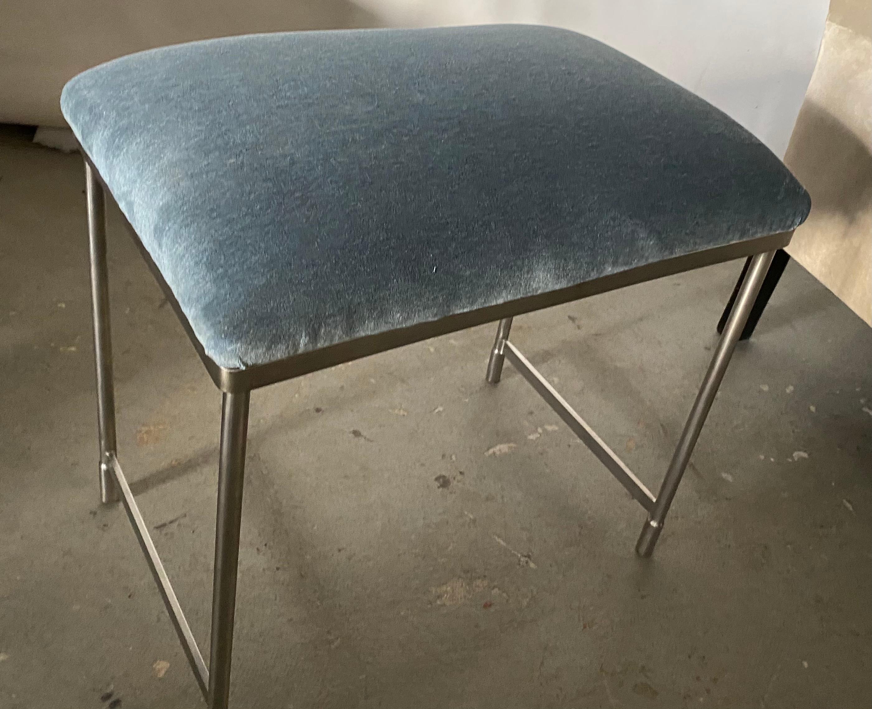 Modern Custom Stainless Steel Vanity Stool or Bench For Sale