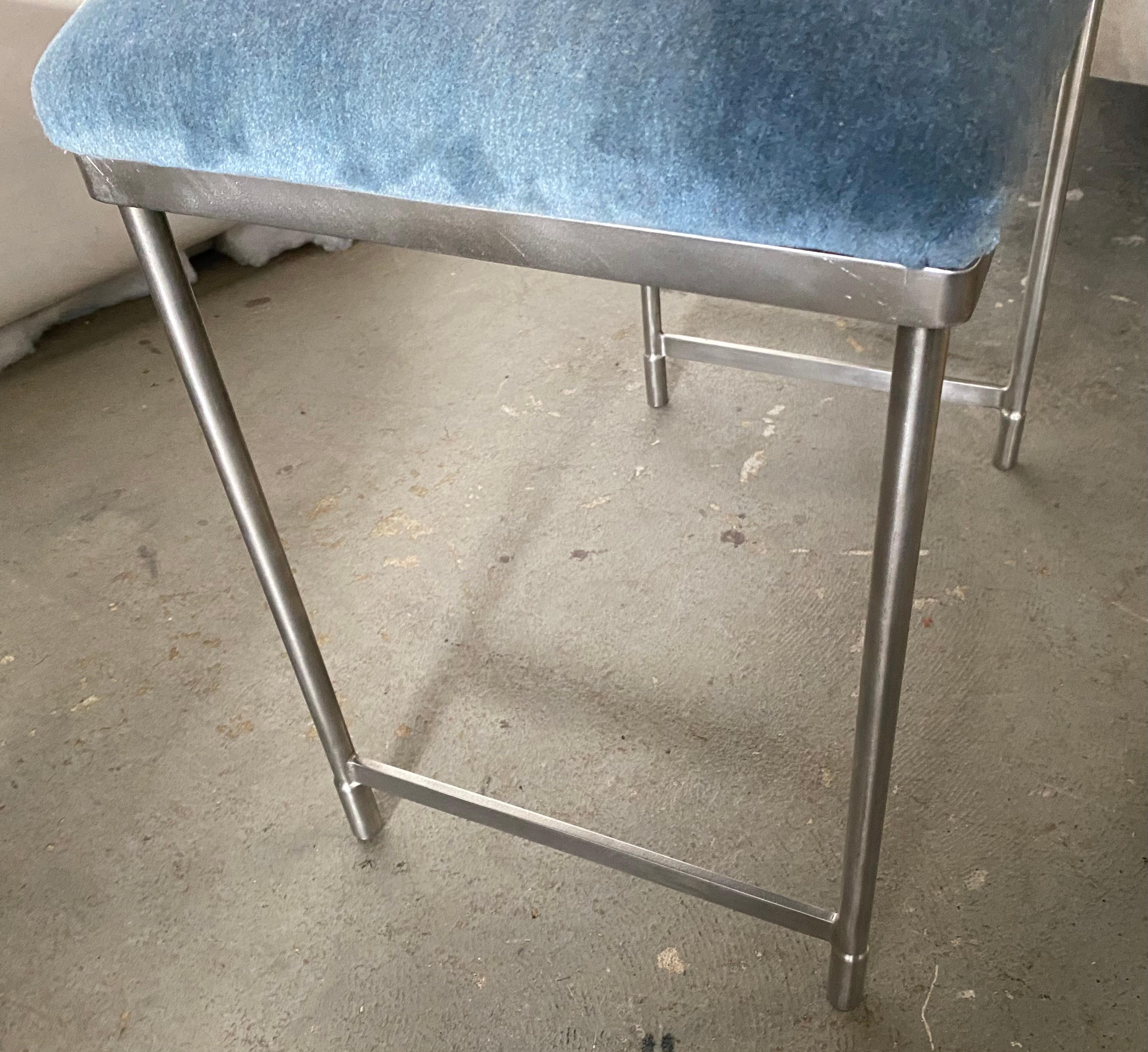 American Custom Stainless Steel Vanity Stool or Bench For Sale