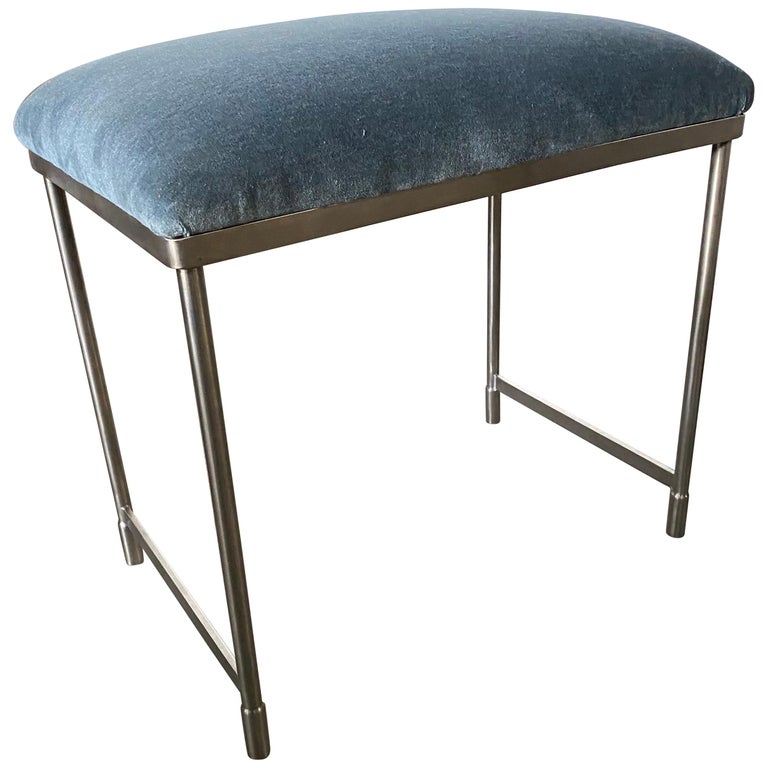 Custom Stainless Steel Vanity Stool or Bench For Sale at 1stDibs | custom vanity  stool