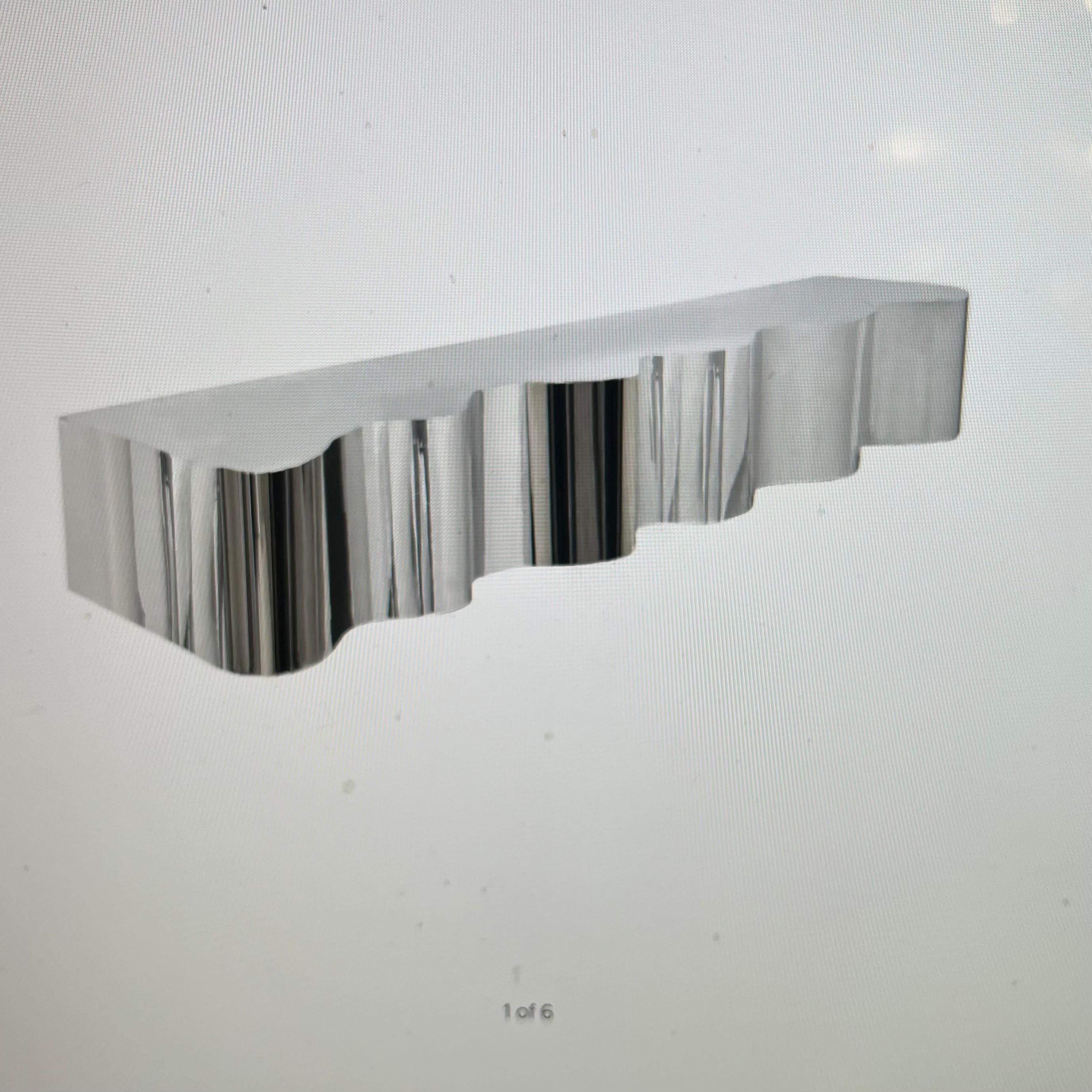 Modern Custom Stainless Steel Wall-Mounted Wave Console, 90