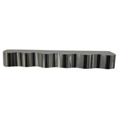Custom Stainless Steel Wall-Mounted Wave Console, 90" Wide
