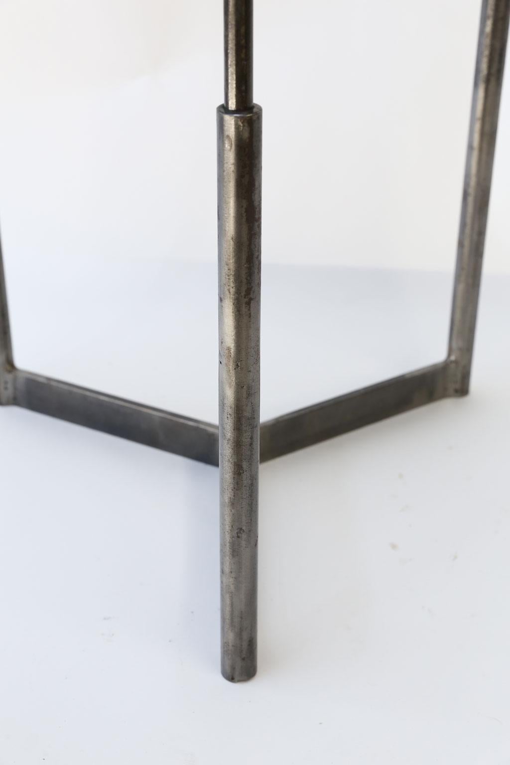 Forged Custom Steel and Brass Side Table