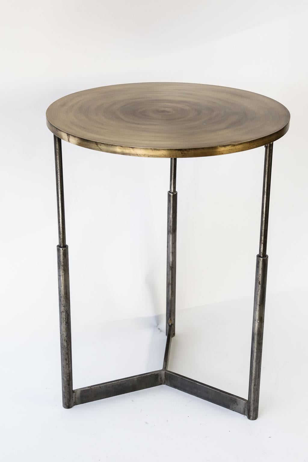 Custom Steel and Brass Side Table 1