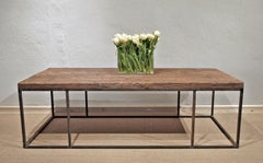  Custom Steel Frame Coffee Table with reclaimed wood top