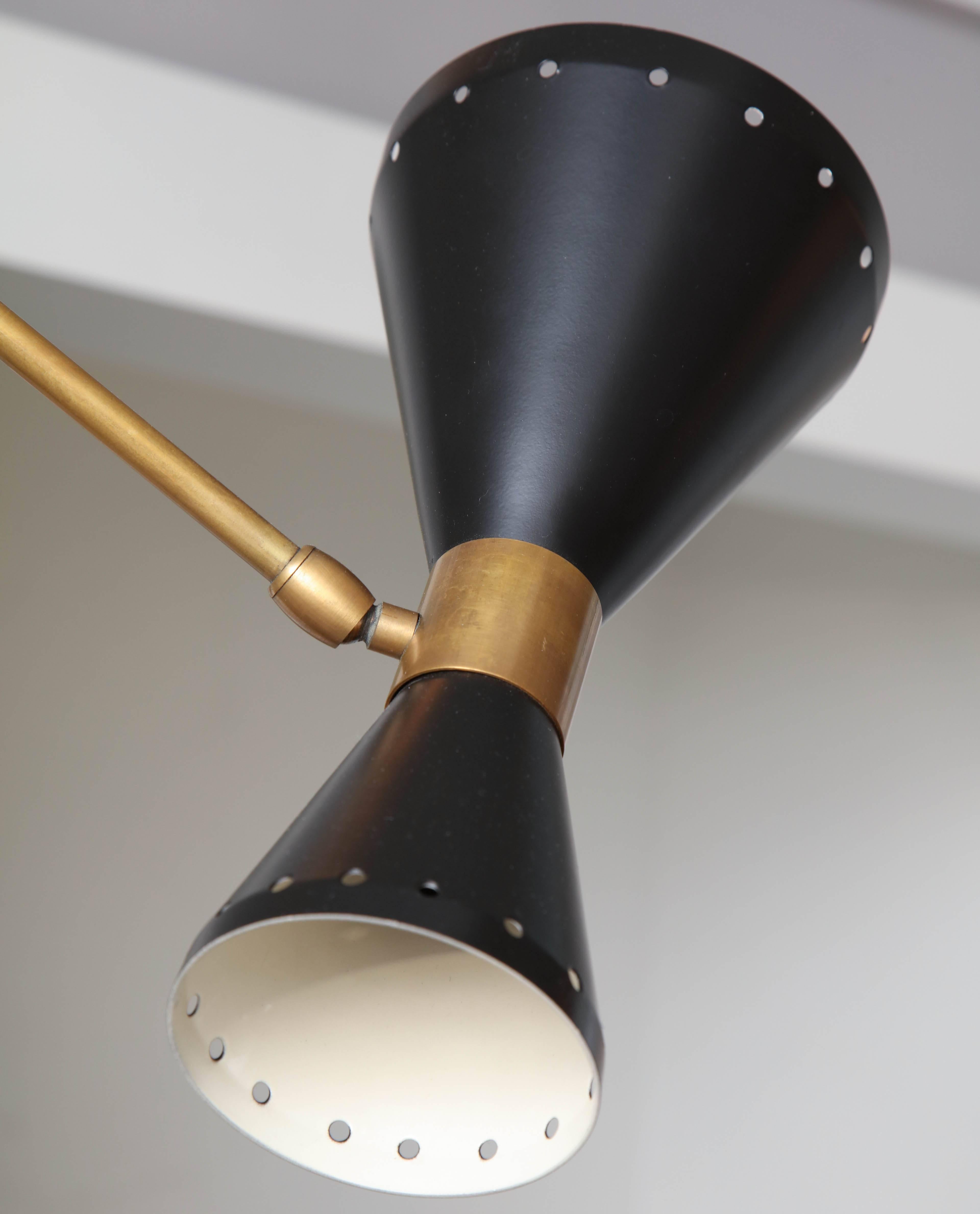 Custom Stilnovo Brass and Black Sputnik In New Condition In New York, NY