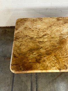 Custom Stone and Walnut Dining Table