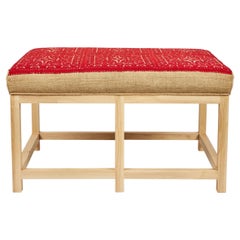 Custom Stool Upholstered in a Vintage Textile from Turkey