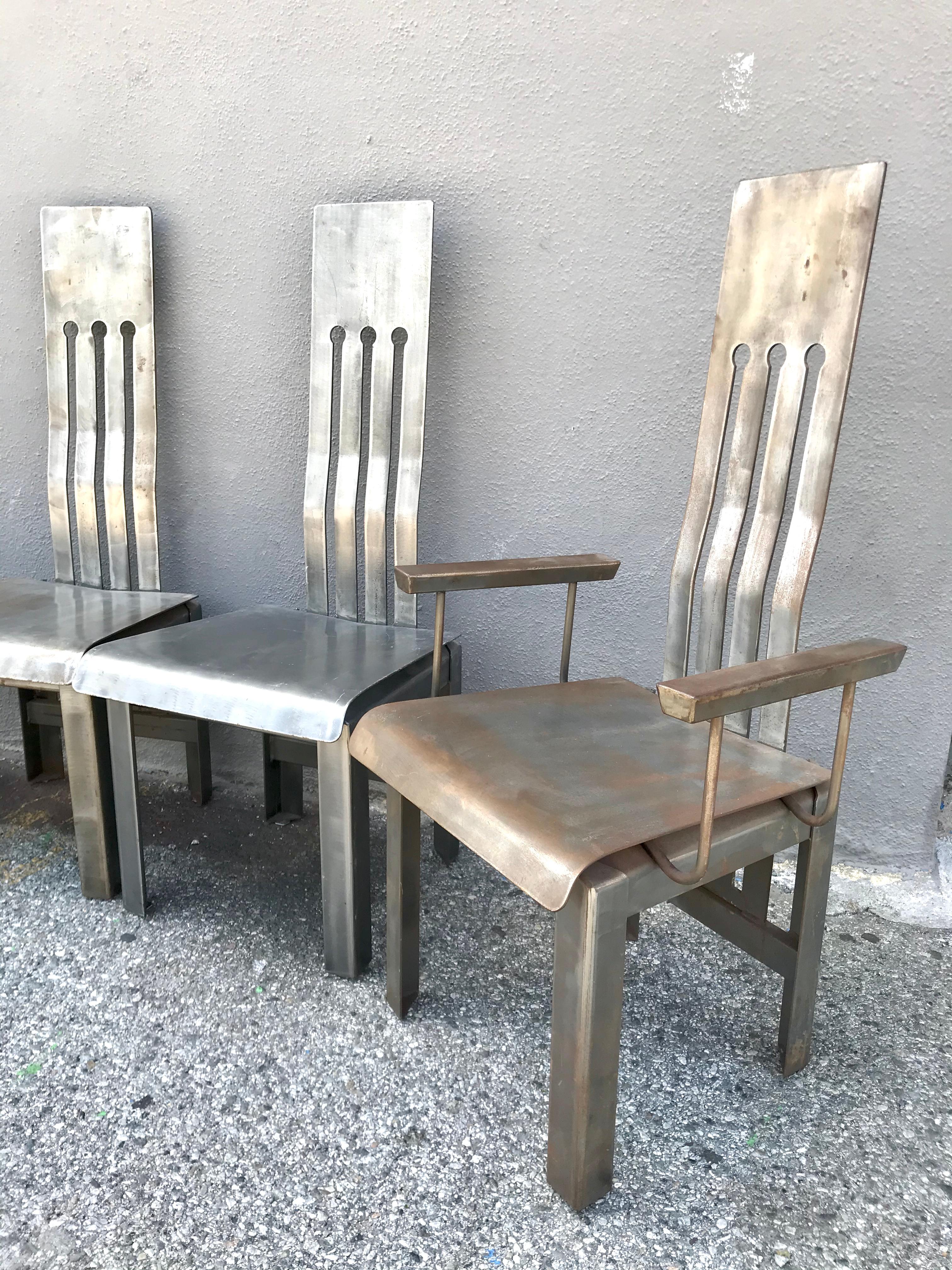 Metalwork Custom Studio Design Steel Dining Chairs