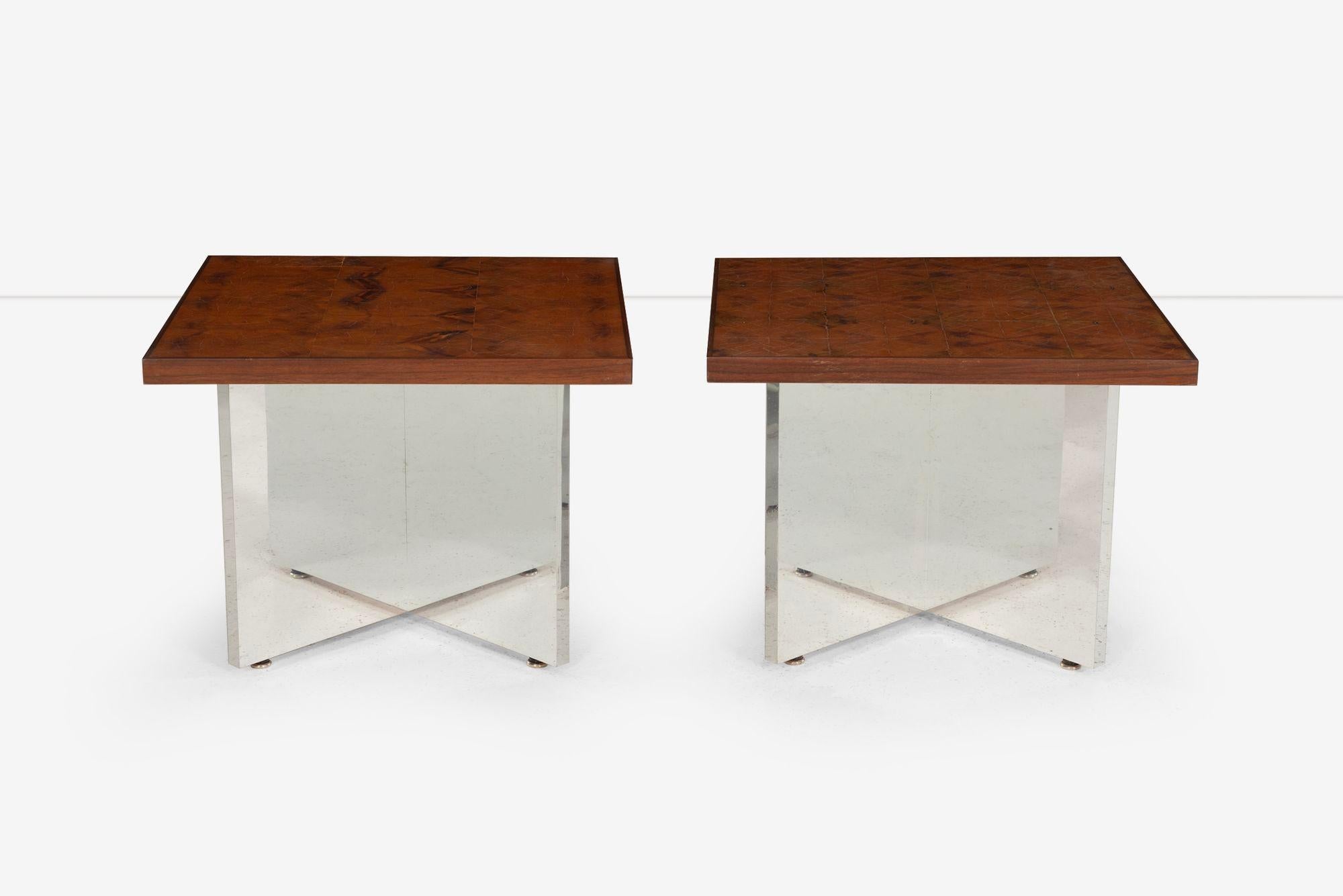 Appliqué Custom Studio End Tables by Roberto Sorrondeguy For Sale