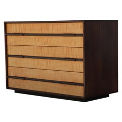 Custom Studio Made 3 Drawer Chest Oak Tiger Maple by Norm Stoeker