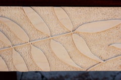 Custom Stunning Norm Stoeker Pecan Leaf Carved Studio Minimalist Side Table