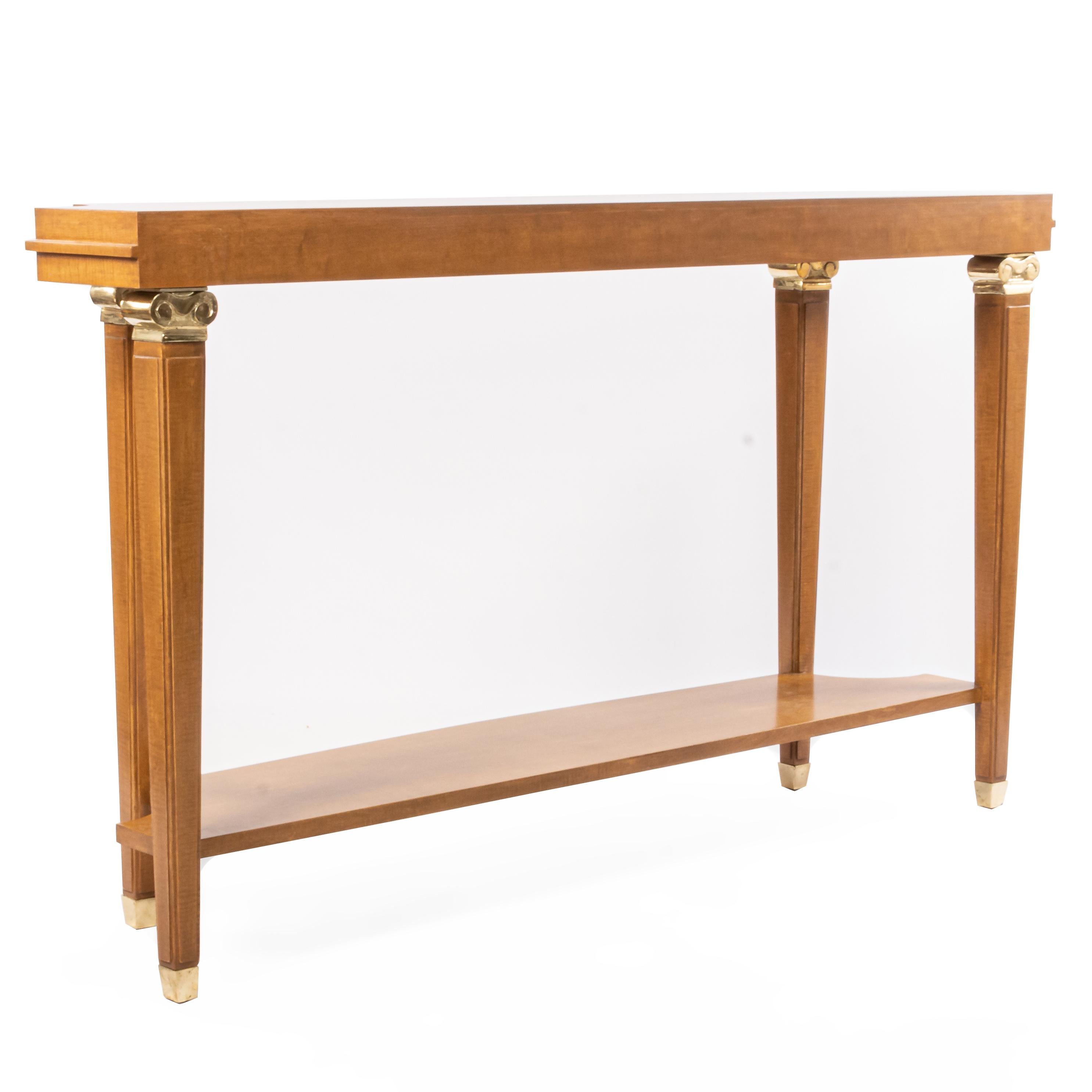 Américain Table console en sycomore faite sur mesure dans le style de Lucien Rollin en vente