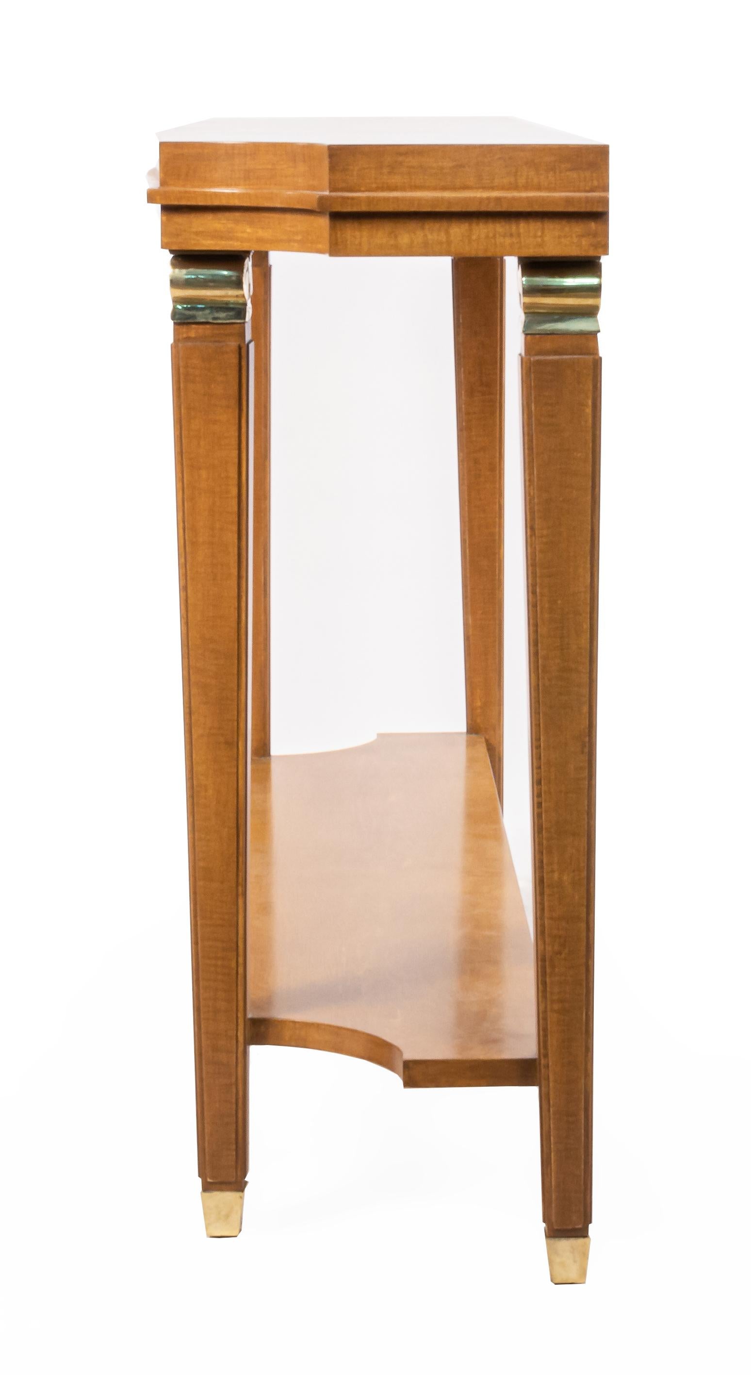 Sycomore Table console en sycomore faite sur mesure dans le style de Lucien Rollin en vente