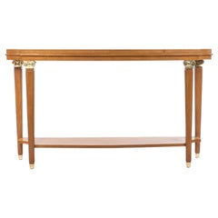 Custom Sycamore Console Table in the Style of Lucien Rollin