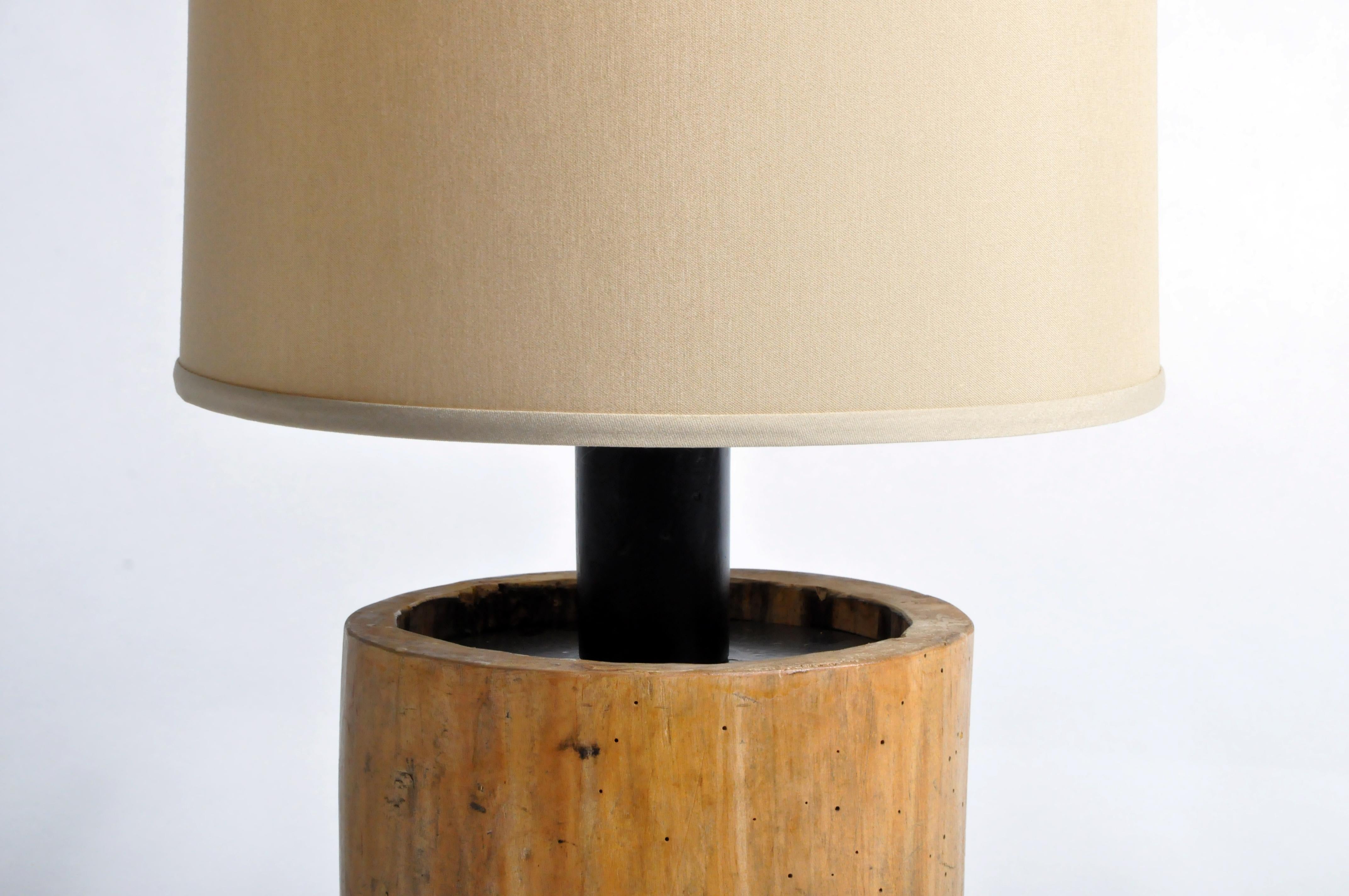 American Custom Table Lamp Made from Reclaimed Wood