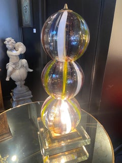 Custom Table Lamp Made with Vintage Murano Glass Designed by Steven Favreau