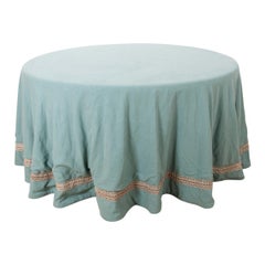 Custom Table Skirt with Antique French 19th Century Trim