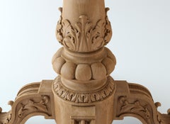 Custom Table Tripod Center Leg, Carved Pedestal and Large Claw Feet