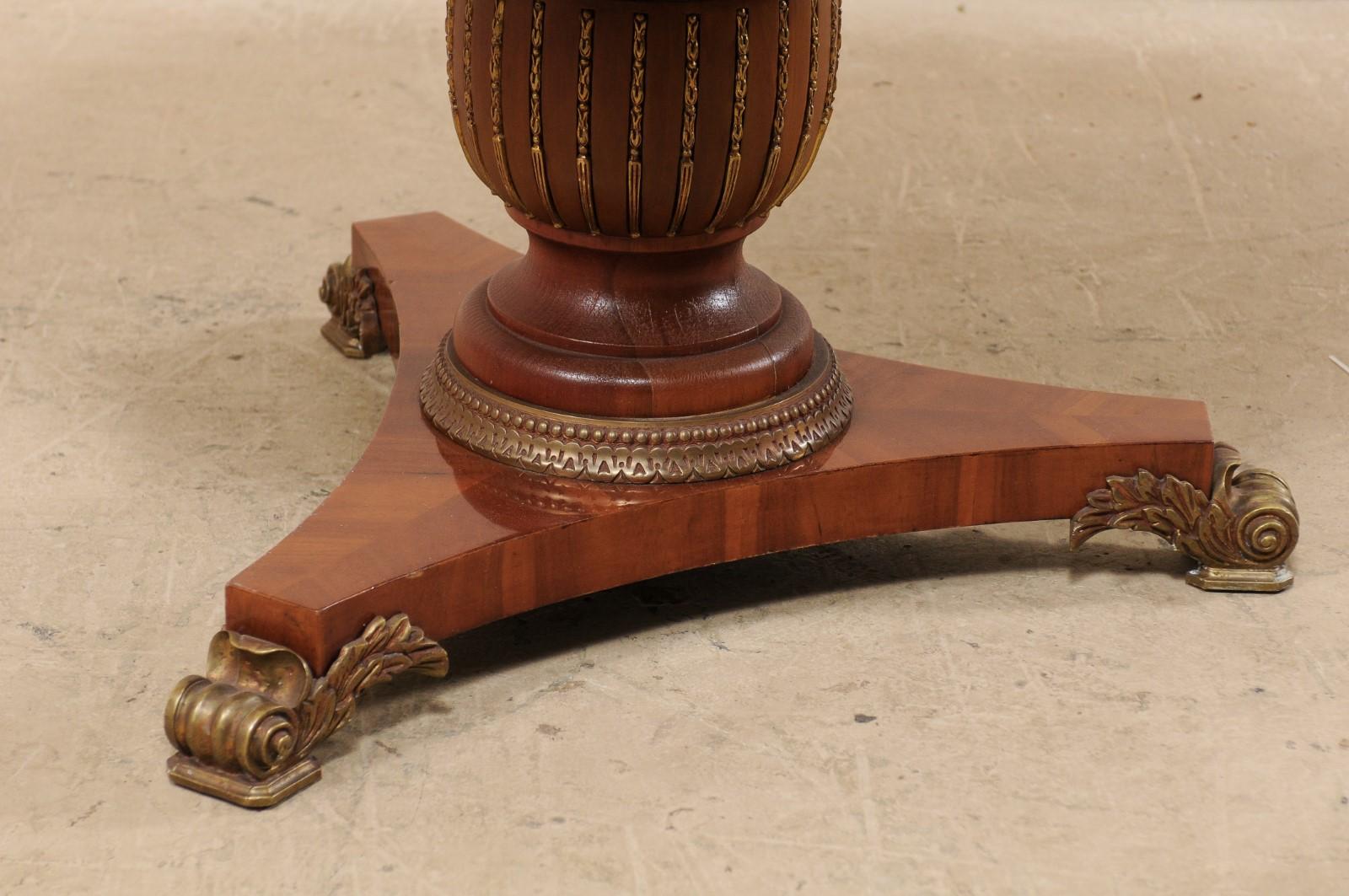 Custom Table with Verre Églomisé Sunburst Mirror Top over Carved Pedestal Base 3