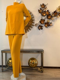 Custom-Tailored Marigold Lightweight Spring/Summer Wool Crepe Pant Suit